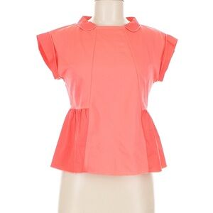 Emporio Armani Coral Peplum Cap Sleeve Top